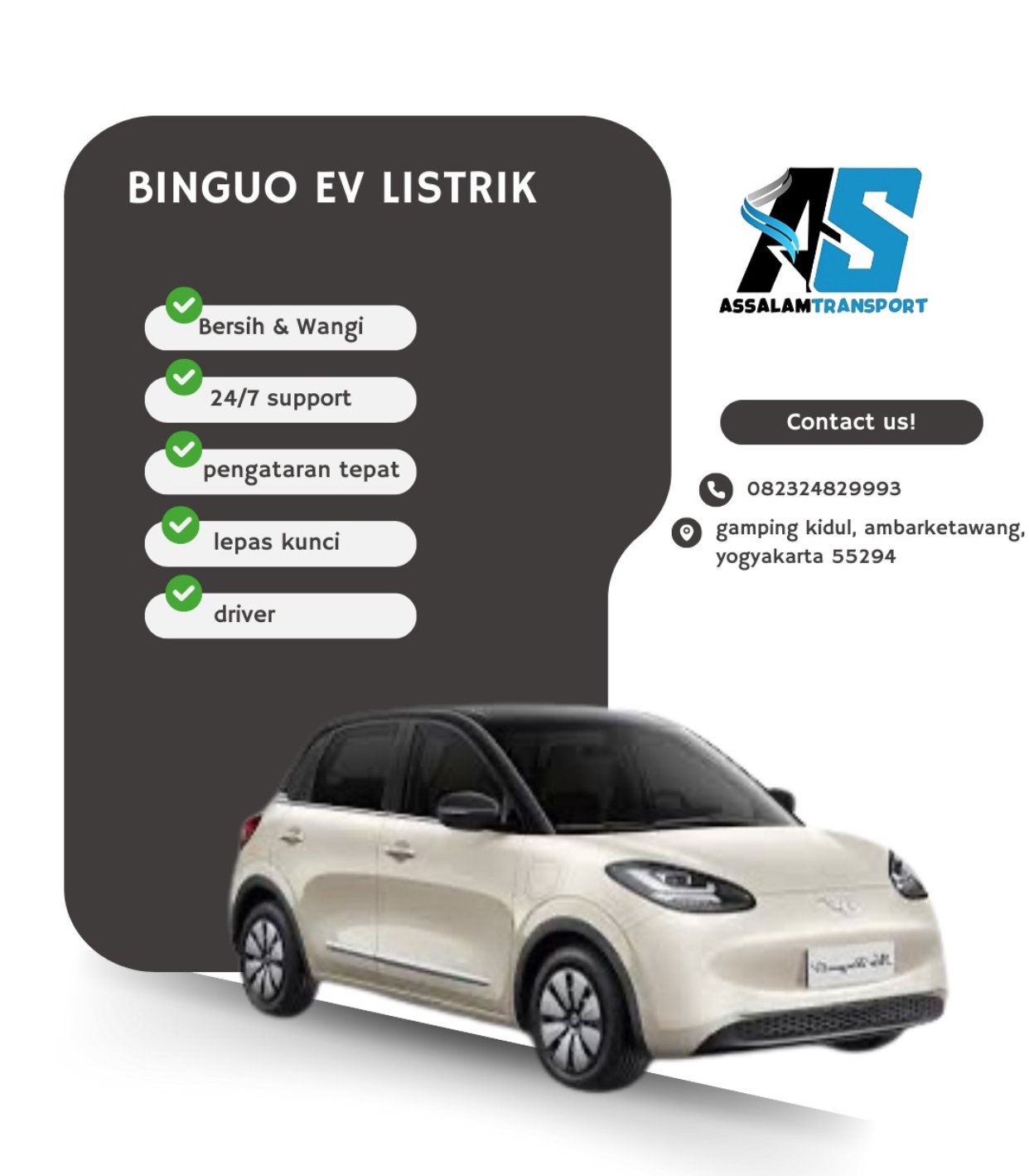 Wuling | Binguo EV - sewa mobil Jogja